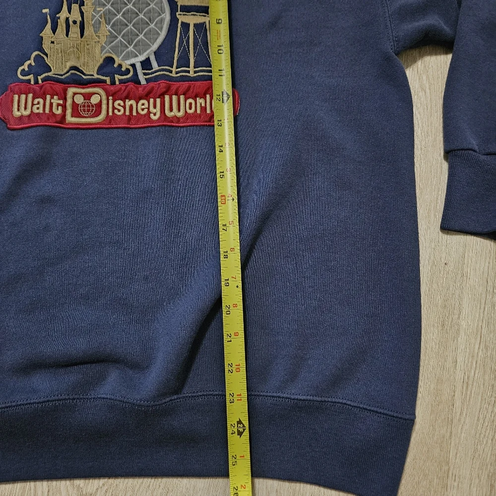 Mens L/XL Walt Disney World Retro Style Navy Blue Embroidered Logo Sweatshirt - Picture 4 of 5